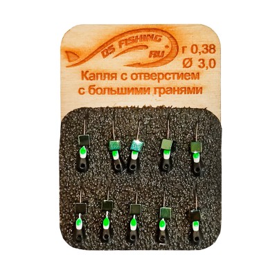 DS FISHING Мормышка безмотыльная 0.38г капля с отверстием с большими гранями