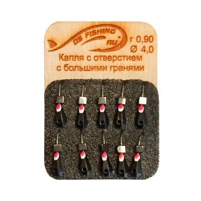 DS FISHING Мормышка безмотыльная 0,90г капля с отверстием с большими гранями