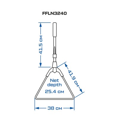 F-FISHING Подсак складной голова 32,5х40,6см ручка 32см