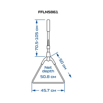 F-FISHING Подсак складной теле голова 58х61см ручка 68-123см