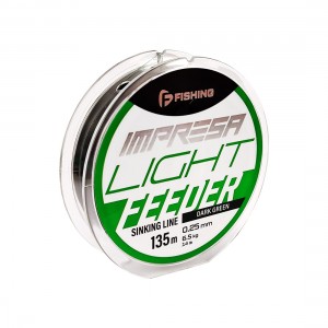 F-FISHING Леска Impresa Light Feeder Dark Green 135м 0,25мм 6,5кг/14lb