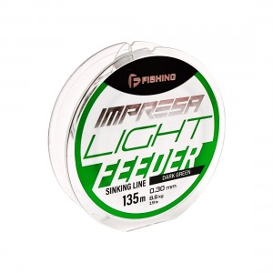 F-FISHING Леска Impresa Light Feeder Dark Green 135м 0,30мм 8,6кг/19lb