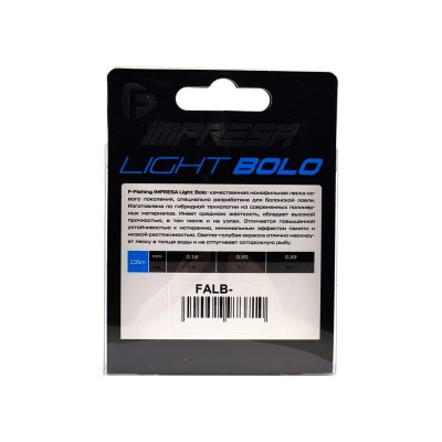 F-FISHING Леска Impresa Light Bolo Light Blue 135м 0,22мм 6кг/13lb F-FISHING Леска Impresa Light Bolo Light Blue 135м 0,22мм 6кг/13lb