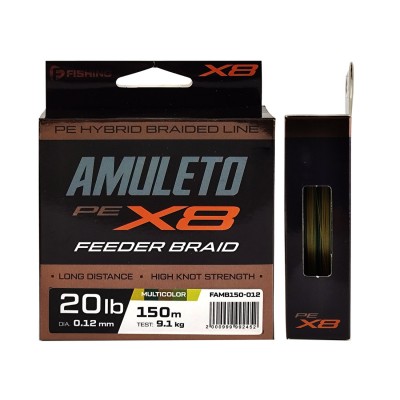 F-FISHING Шнур Amuleto Braid PE X8 Feeder 150м Multicolor 0,12мм 9,1кг/20lb F-FISHING Шнур Amuleto Braid PE X8 Feeder 150м Multicolor 0,12мм 9,1кг/20lb