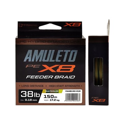 F-FISHING Шнур Amuleto Braid PE X8 Feeder 150м Multicolor 0,18мм 17,2кг/38lb F-FISHING Шнур Amuleto Braid PE X8 Feeder 150м Multicolor 0,18мм 17,2кг/38lb