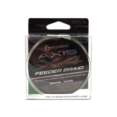 F-FISHING Шнур Axis Braid PE X4 Feeder 150м Grass Camo 0,12мм 7кг/15lb