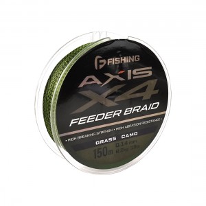 F-FISHING Шнур Axis Braid PE X4 Feeder 150м Grass Camo 0,14мм 8,2кг/18lb