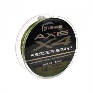 F-FISHING Шнур Axis Braid PE X4 Feeder 150м Grass Camo 0,16мм 10кг/22lb