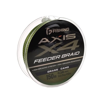 F-FISHING Шнур Axis Braid PE X4 Feeder 150м Grass Camo 0,16мм 10кг/22lb