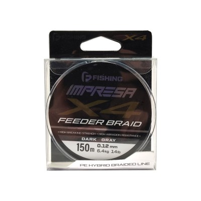 F-FISHING Шнур Impresa Braid PE X4 Feeder 150м Dark Grey 0,12мм 6,4кг/14lb F-FISHING Шнур Impresa Braid PE X4 Feeder 150м Dark Grey 0,12мм 6,4кг/14lb