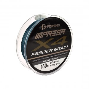 F-FISHING Шнур Impresa Braid PE X4 Feeder 150м Dark Grey 0,12мм 6,4кг/14lb