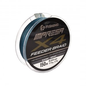 F-FISHING Шнур Impresa Braid PE X4 Feeder 150м Dark Grey 0,14мм 7,7кг/17lb