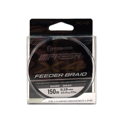 F-FISHING Шнур Impresa Braid PE X4 Feeder 150м Dark Grey 0,19мм 10кг/22lb F-FISHING Шнур Impresa Braid PE X4 Feeder 150м Dark Grey 0,19мм 10кг/22lb