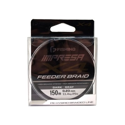 F-FISHING Шнур Impresa Braid PE X4 Feeder 150м Dark Grey 0,23мм 11,4кг/25lb F-FISHING Шнур Impresa Braid PE X4 Feeder 150м Dark Grey 0,23мм 11,4кг/25lb
