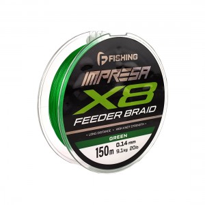 F-FISHING Шнур Impresa Braid PE X8 Feeder 150м Green 0,14мм 9,1кг/20lb