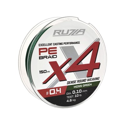 RUZZA Шнур X4 150м Moss Green 0,10мм 4,6кг/10lb