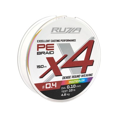 RUZZA Шнур X4 150м Multicolor 0,10мм 4,6кг/10lb