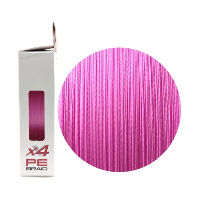 RUZZA Шнур X4 150м Pink 0,22мм 11,4кг/25lb
