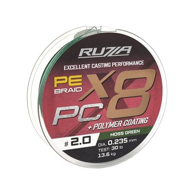 RUZZA Шнур X8 PC 150м Moss Green 0,235мм 13,6кг/30lb