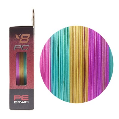 RUZZA Шнур X8 PC 150м Multicolor 0,235мм 13,6кг/30lb