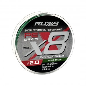 RUZZA Шнур X8 150м Moss Green 0,23мм 19,1кг/42lb