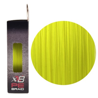 RUZZA Шнур X8 150м Fluo Yellow 0,16мм 12,7кг/28lb
