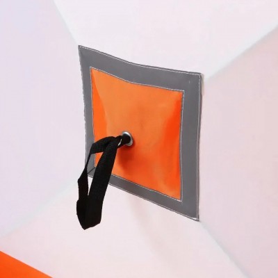 СЛЕДОПЫТ Палатка зимняя куб 2.1х2.1м Oxford 210D PU 1000 S по полу 4.4кв.м цв. оранжевый/белый