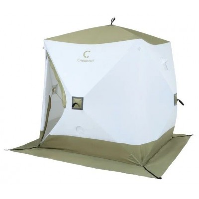 СЛЕДОПЫТ Палатка зимняя куб 2.1х2.1м Oxford 210D PU 1000 S по полу 4.4кв.м цв. оливковый/белый