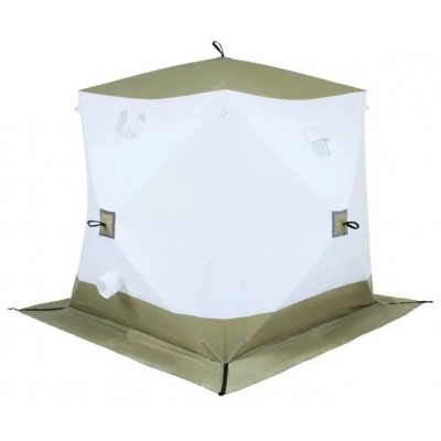 СЛЕДОПЫТ Палатка зимняя куб 2.1х2.1м Oxford 210D PU 1000 S по полу 4.4кв.м цв. оливковый/белый