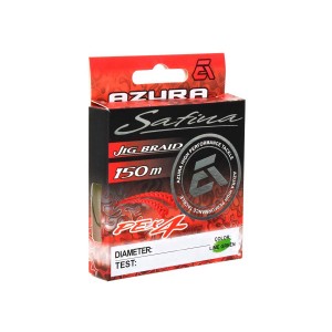 AZURA Шнур плетеный Safina PE Х4 II 150м Lime Green 0.104мм 3.2кг 7lb