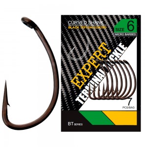 CARP PRO Крючок Black Teflon Curved Shank №6 7шт