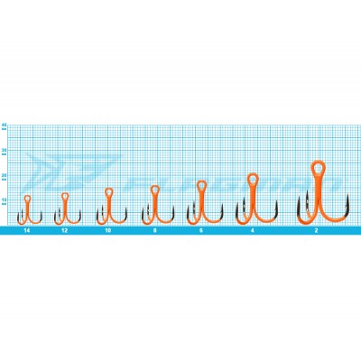 FLAGMAN Крючок тройной Treble hook F36 Orange №6 5шт