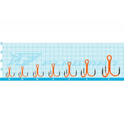 FLAGMAN Крючок тройной Treble hook F36 Orange №12 5шт