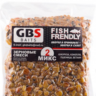 GBS Зерновая смесь MIX-2 кукуруза. конопля. пшеница. бетаин 1кг