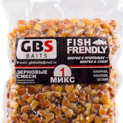 GBS Зерновая смесь MIX-1 кукуруза. конопля. бетаин 1кг