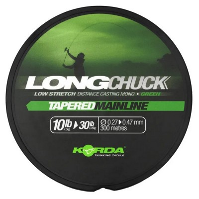 KORDA Леска Long Chuck Tapered Mainline Green 0.27-0.47мм 300м 10-30lb
