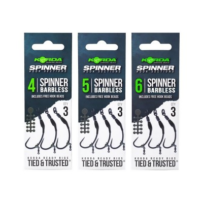 KORDA Крючок Spinner Hook Sections №4 без бородки 3шт