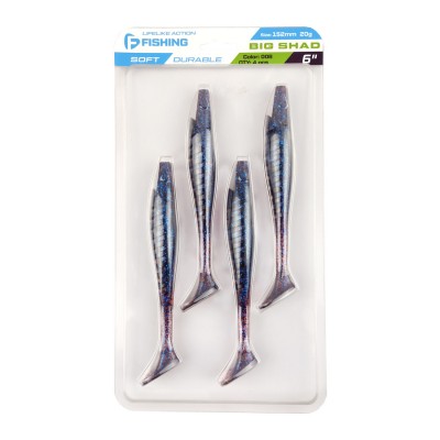 F-FISHING Виброхвост Big Shad 6" #008 15.2см 4шт