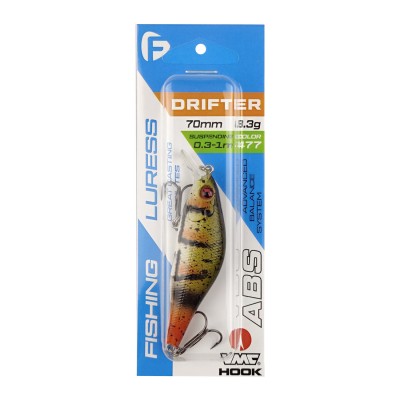 F-FISHING Воблер Drifter 70мм 8.3г 0.3-1.0м 477 Суспендр