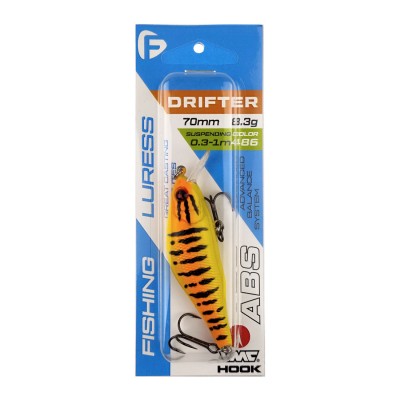 F-FISHING Воблер Drifter 70мм 8.3г 0.3-1.0м 486 Суспендр