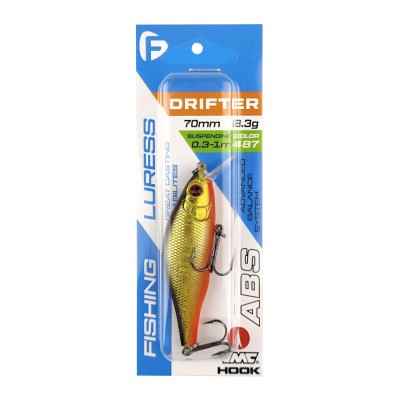F-FISHING Воблер Drifter 70мм 8.3г 0.3-1.0м 487 Суспендр