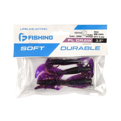 F-FISHING Рак FL Craw 3.5" #0502 Violet Orange