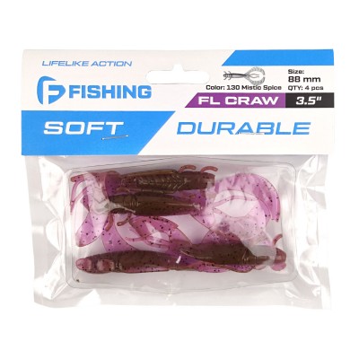 F-FISHING Рак FL Craw 3.5" #130 Mistic Spice 8.8см 4шт