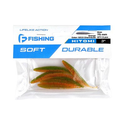F-FISHING Слаг Hitomi 3" #0215 Orange Chartreuse F-FISHING Слаг Hitomi 3" #0215 Orange Chartreuse
