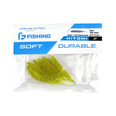 F-FISHING Слаг Hitomi 3" #112 Chartreuse 7.5см 6шт F-FISHING Слаг Hitomi 3" #112 Chartreuse 7.5см 6шт