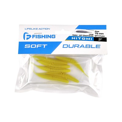 F-FISHING Слаг Hitomi 3" #127 Lime Chartreuse 7.5см 6шт F-FISHING Слаг Hitomi 3" #127 Lime Chartreuse 7.5см 6шт