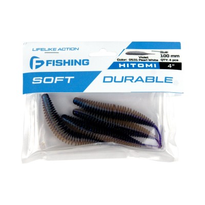 F-FISHING Слаг Hitomi 4" #0531 Violet/Pearl White 10см 4шт F-FISHING Слаг Hitomi 4" #0531 Violet/Pearl White 10см 4шт