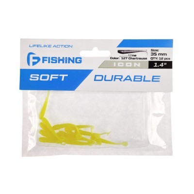 F-FISHING Виброхвост Icon 1.4" #127 Lime Chartreuse 3.5см 12шт F-FISHING Виброхвост Icon 1.4" #127 Lime Chartreuse 3.5см 12шт