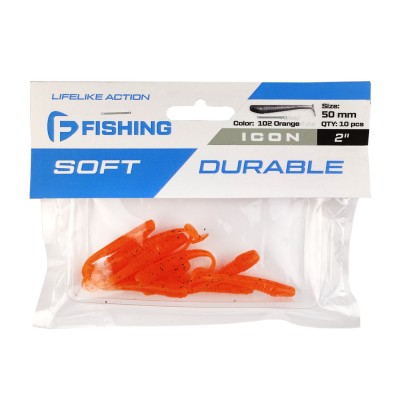 F-FISHING Виброхвост Icon 2.0" #102 Orange 5см 10шт F-FISHING Виброхвост Icon 2.0" #102 Orange 5см 10шт
