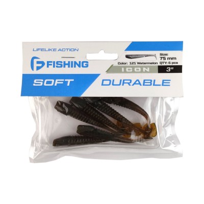 F-FISHING Виброхвост Icon 3" #121 Watermelon 7.5см 6шт